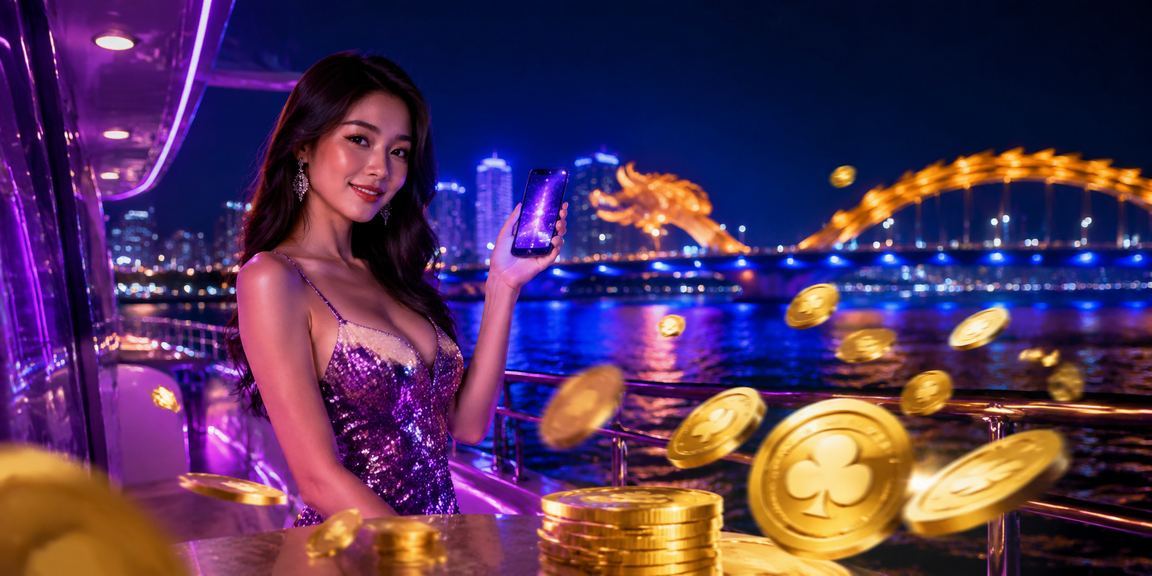 Người chơi tại Đà Nẵng trải nghiệm casino live trên điện thoại với hiệu ứng neon sống động