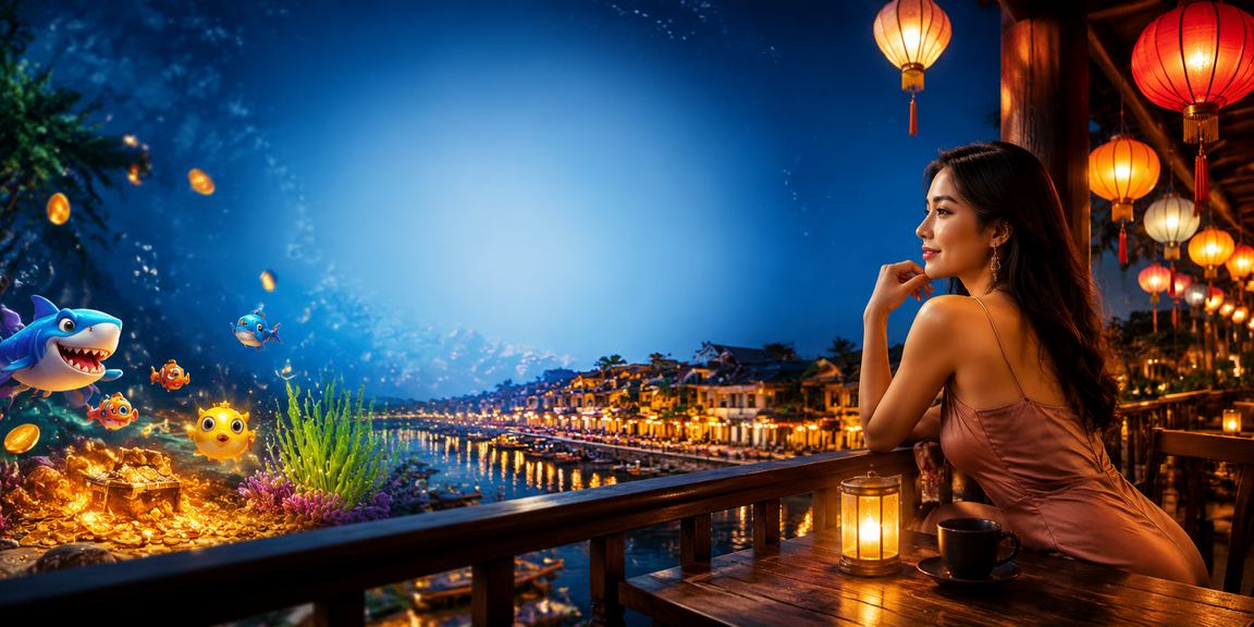 Người dùng Hội An ngồi thưởng thức cà phê và truy cập nền tảng cá cược casino trực tuyến trên điện thoại